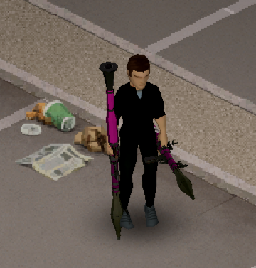 Armes en action dans le jeu